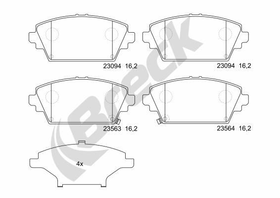 Placute frana BRECK 23094 00 701 00